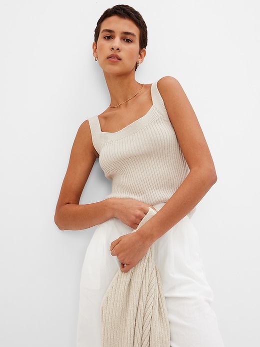 Image number 1 showing, Chunky Rib Sweater Tank Top