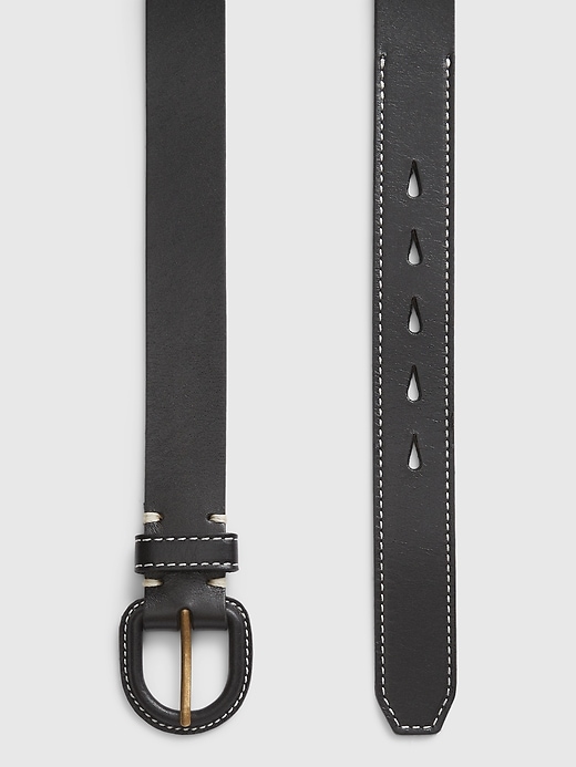Image number 3 showing, Contrast Stitch Leather Belt