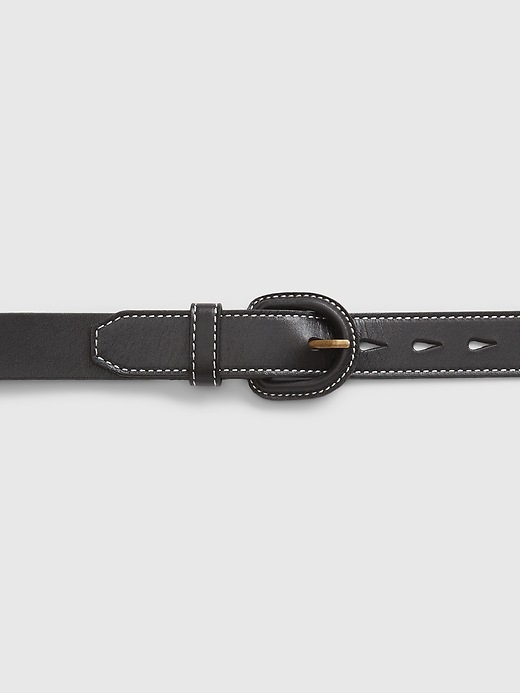 Image number 2 showing, Contrast Stitch Leather Belt