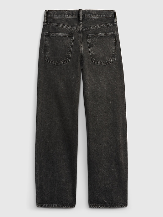 2 of 8 showing, with the color black wash of product Kids Organic Cotton '90s Loose Jeans