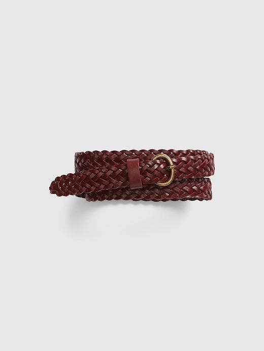 1 of 8 showing, with the color cognac brown of product Braided Leather Belt