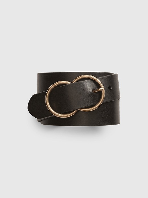 View large product image 1 of 1. Infinity Ring Leather Belt