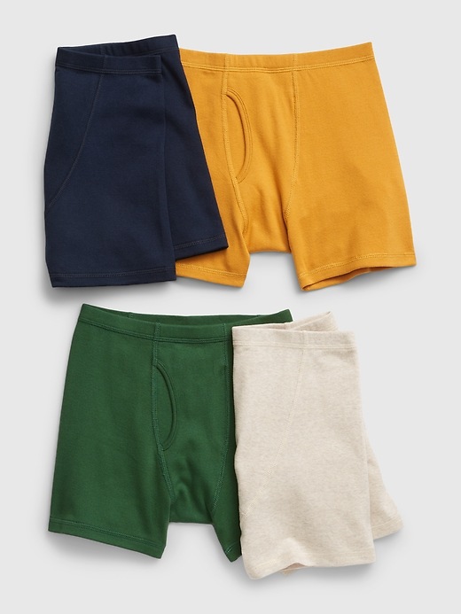 1 of 8 showing, with the color multi of product Kids 100% Organic Cotton Boxer Briefs (4-Pack)