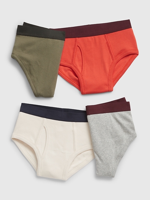 1 of 8 showing, with the color multi of product Kids Organic Cotton Briefs (4-Pack)