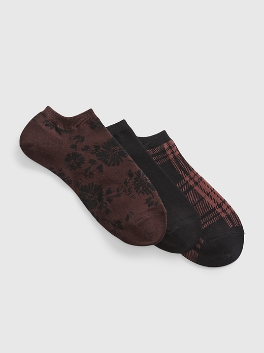 1 of 8 showing, with the color brown plaid of product Ankle Socks (3-Pack)