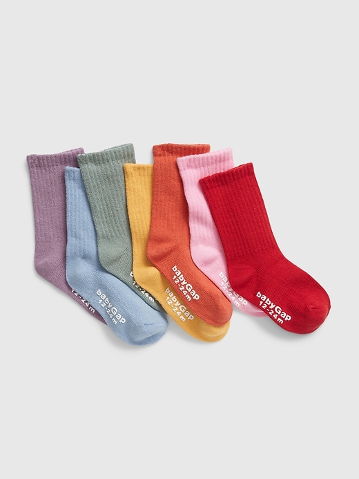 View large product image 1 of 1. Toddler Cotton Crew Socks (7-Pack)