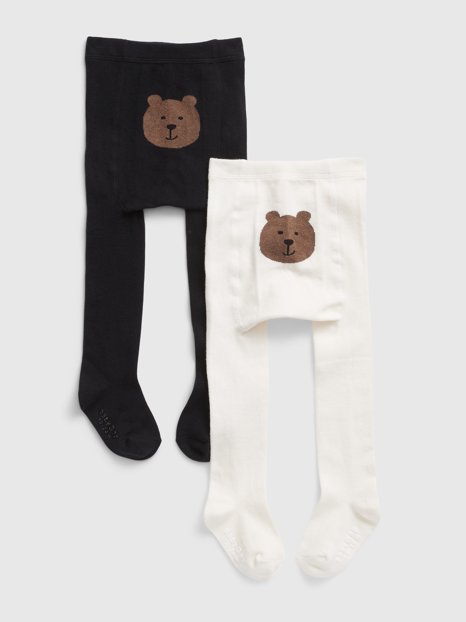 Gap Babies' Toddler Bear Tights (2-pack) In Black White Multi
