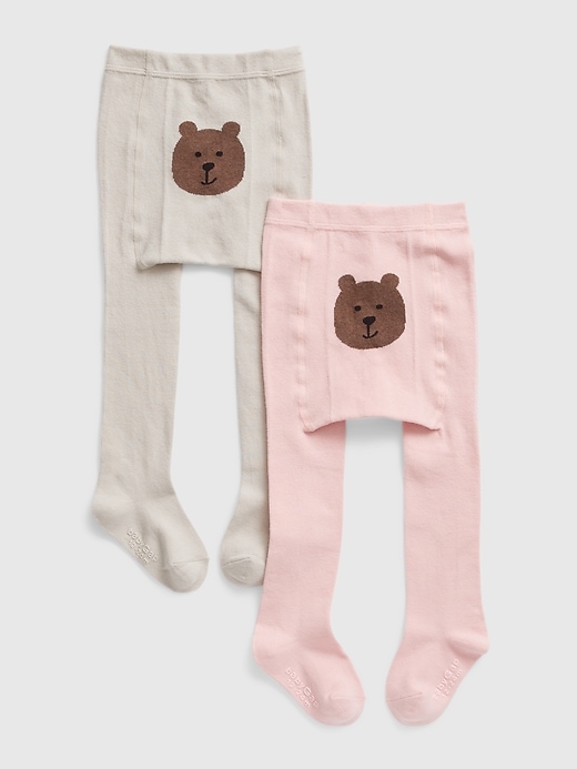 Image number 3 showing, Toddler Cotton Bear Tights (2-Pack)