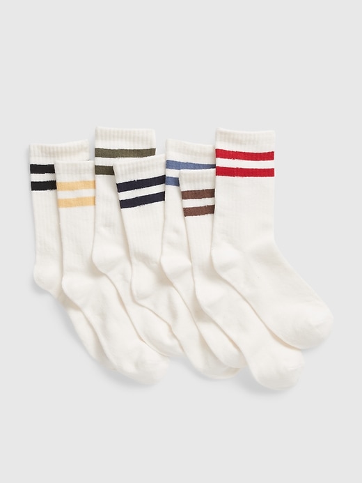 Kids Organic Cotton Stripe Crew Socks (7-Pack) | Gap