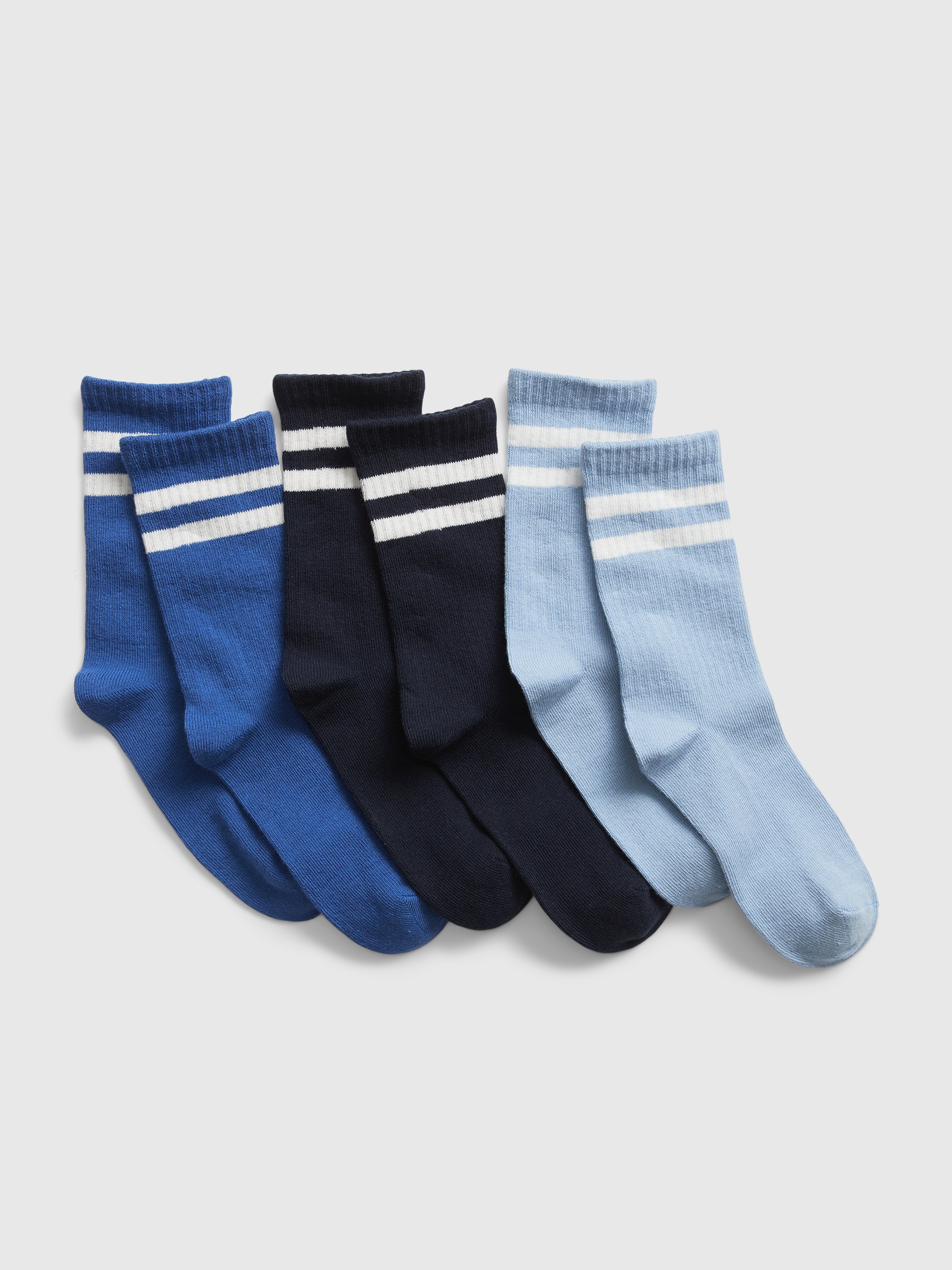 Kids Organic Cotton Stripe Crew Socks (3Pack) Gap