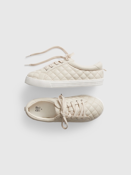 1 of 8 showing, with the color beige of product Kids Quilted Sneakers