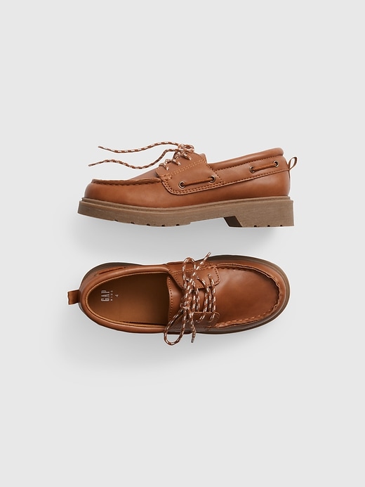 1 of 8 showing, with the color brown of product Kids Lace-Up Loafer