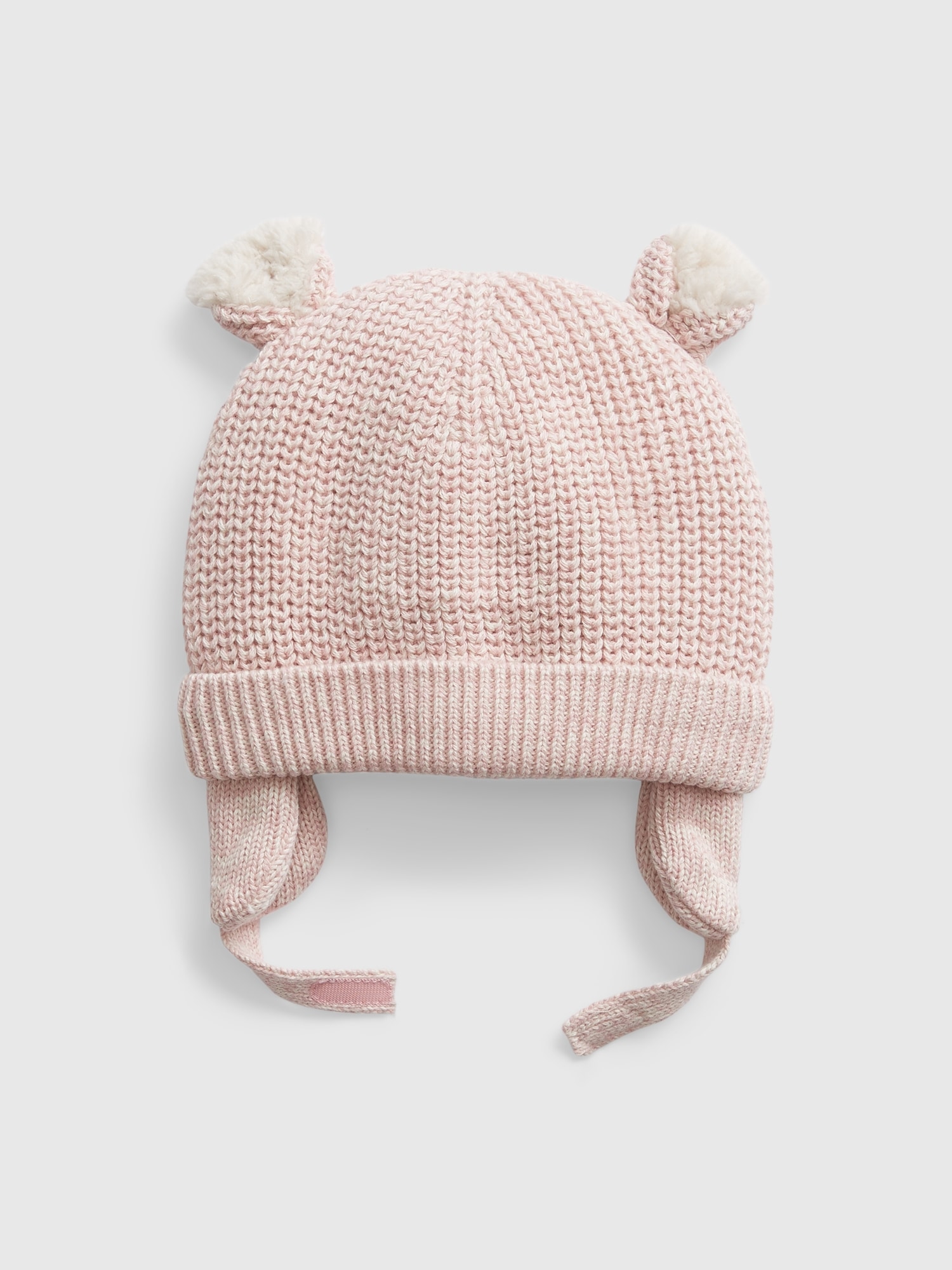 Gap Kids' Baby Sherpa-lined Bear Beanie In Pink Standard