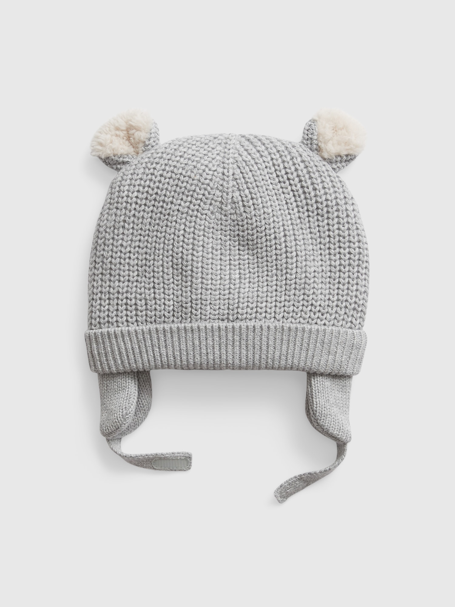 Gap Kids' Baby Sherpa-lined Bear Beanie In Grey