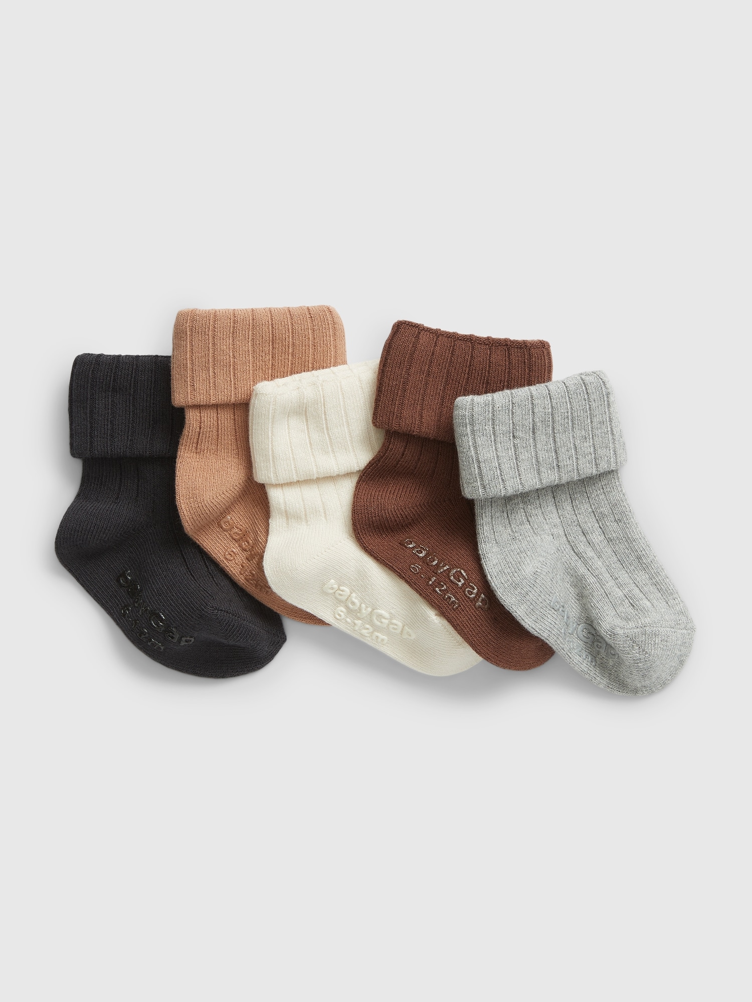 Baby Organic Cotton Rib Crew Socks (5-Pack) | Gap