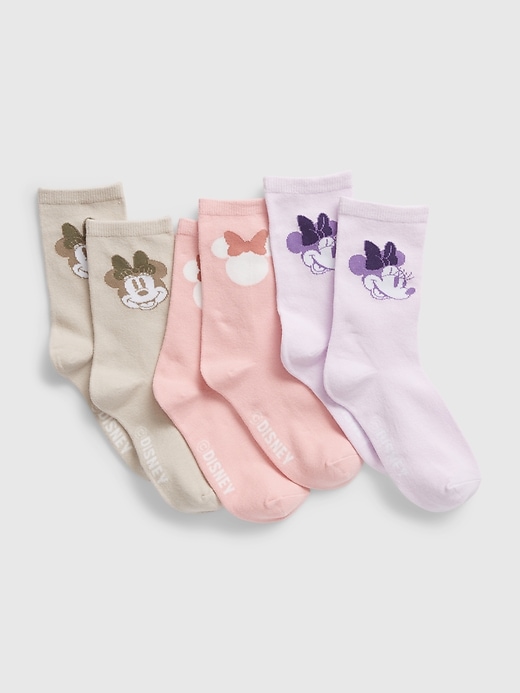 1 of 8 showing, with the color multi of product GapKids &#124 Disney Minnie Mouse Crew Socks