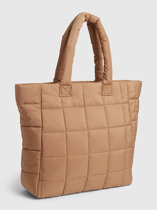 1 of 8 showing, with the color holiday brown of product Puffer Tote Bag