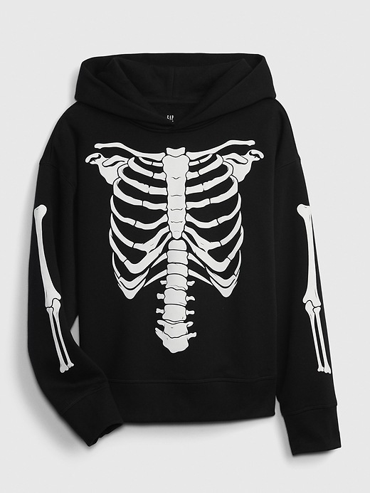 Image number 1 showing, Kids Glow-In-The-Dark Skeleton Pull-On Hoodie