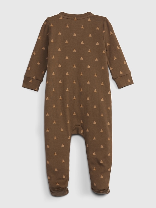 Image number 2 showing, Baby 100% Organic Cotton Brannan Bear Footed One-Piece