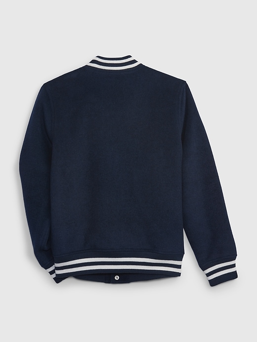 2 of 8 showing, with the color blue of product Kids Varsity Jacket