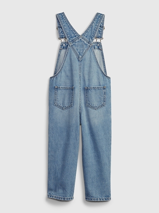 2 of 8 showing, with the color medium wash of product Toddler Loose Overalls