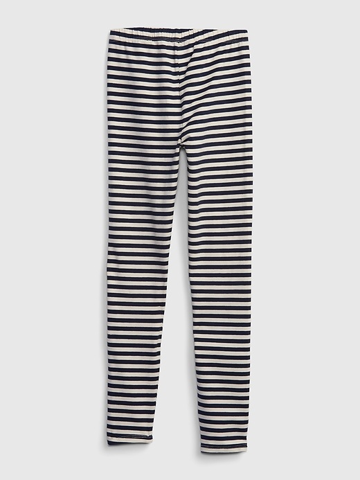 2 of 8 showing, with the color NAVY STRIPE of product Kids Organic Cotton Jersey Leggings