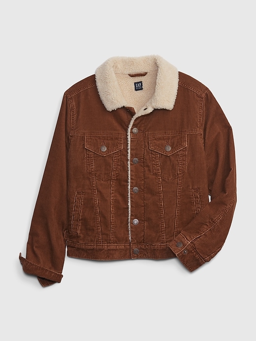 1 of 8 showing, with the color sable brown of product Kids Icon Corduroy Jacket with Washwell