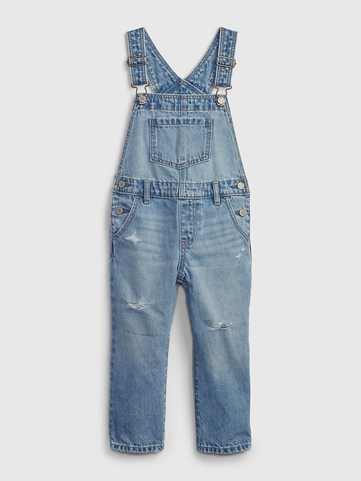 1 of 8 showing, with the color medium wash of product Toddler Loose Overalls