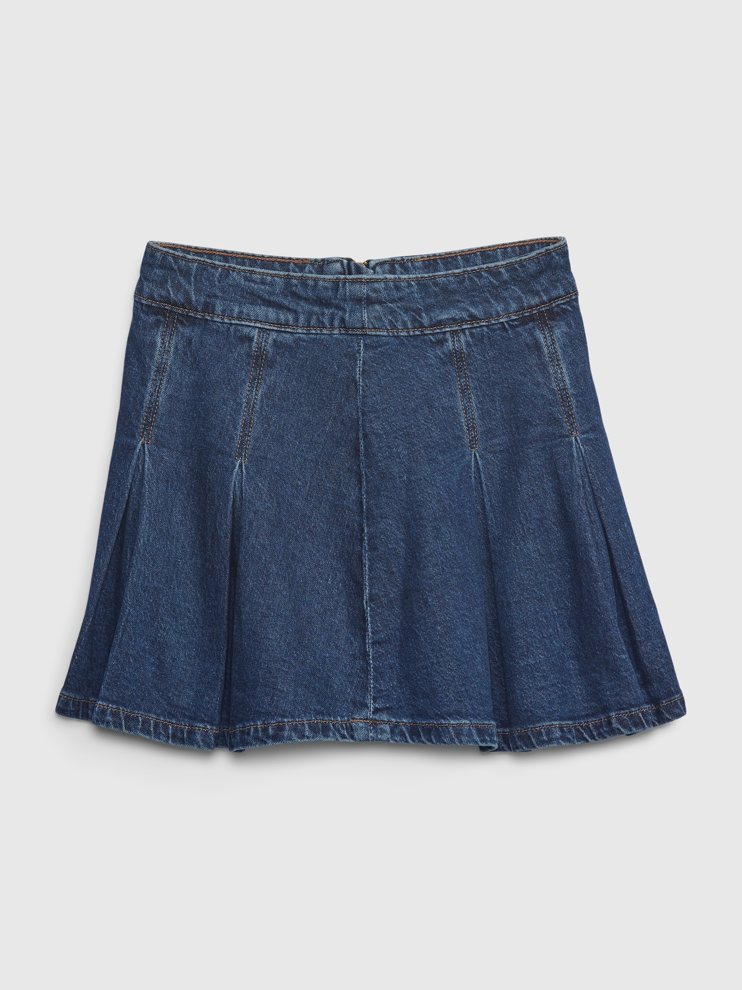 Gap Kids Pleated Denim Skirt with Washwell