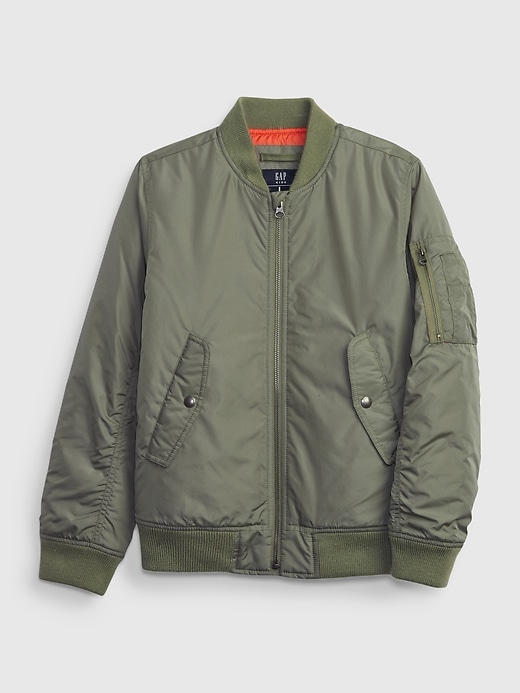 1 of 8 showing, with the color green of product Kids Bomber Jacket