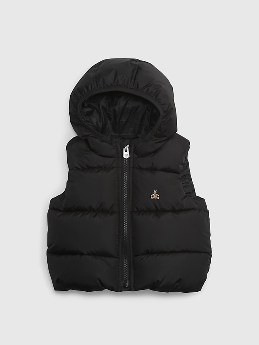 1 of 8 showing, with the color true black of product Baby 100% Recycled Medium-Weight Vest