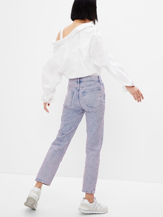 2 of 8 showing, with the color marble wash of product High Rise Cheeky Straight Jeans with Washwell