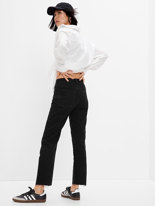 Image number 2 showing, High Rise Cheeky Straight Jeans with Washwell
