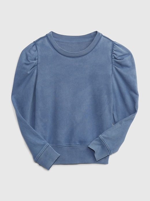 1 of 8 showing, with the color bainbridge blue of product Kids Puff Sleeve Sweatshirt