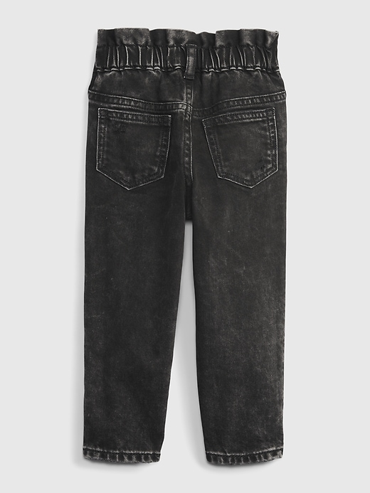 2 of 8 showing, with the color BLACK DENIM DESTROY of product Toddler Just Like Mom Jeans with Washwell