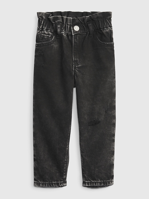 1 of 8 showing, with the color BLACK DENIM DESTROY of product Toddler Just Like Mom Jeans with Washwell