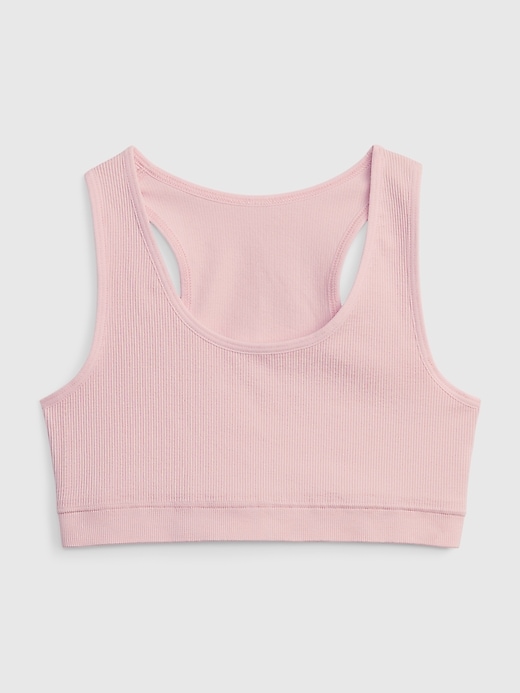 1 of 8 showing, with the color PURE PINK of product GapFit Kids Rib Sports Bra