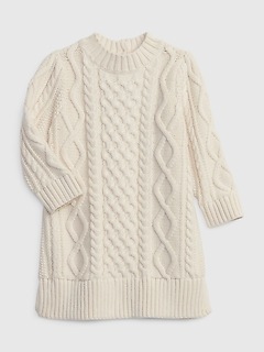 Toddler Cable Knit Sweater Dress by Gap Birch Beige Size 12-18 M