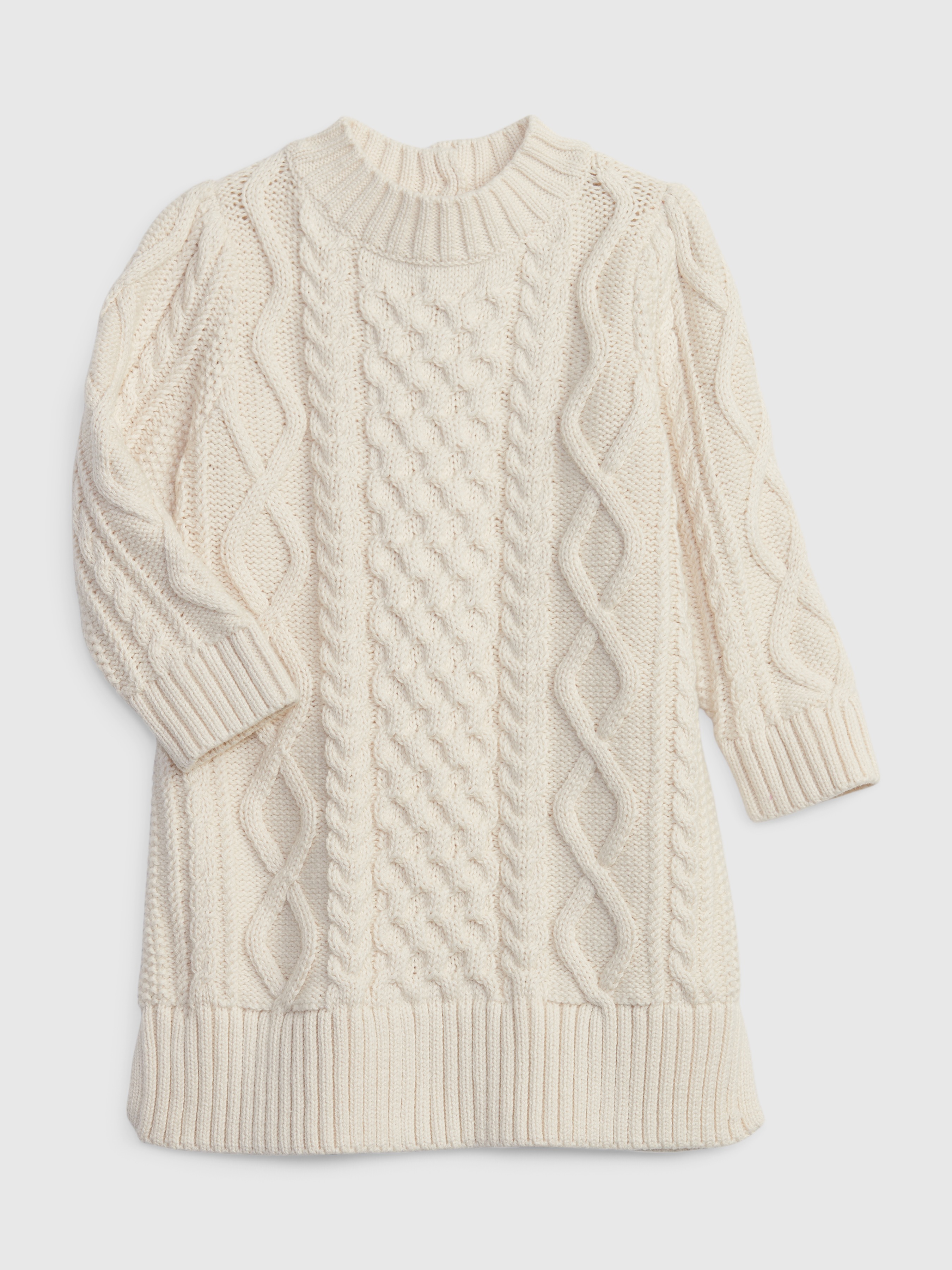 Toddler Cable Knit Sweater Dress by Gap Birch Beige Size 12-18 M