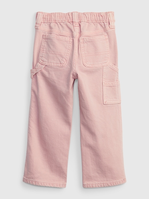 2 of 8 showing, with the color PINK STANDARD of product Toddler Carpenter Jeans with Washwell