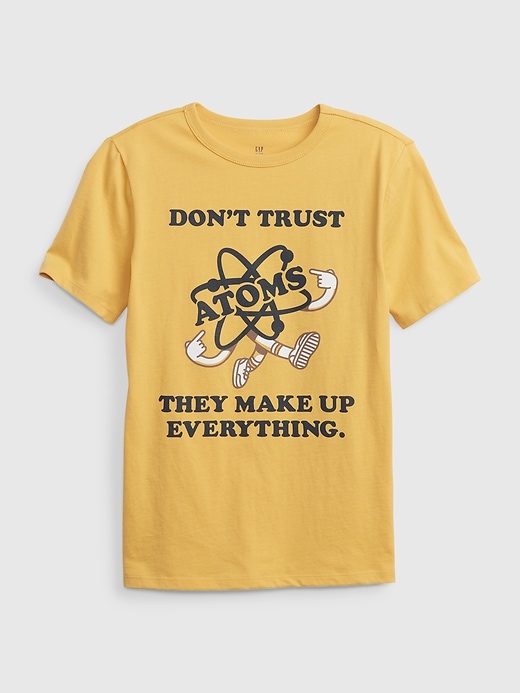 1 of 8 showing, with the color golden honey of product Kids Organic Cotton Graphic T-Shirt