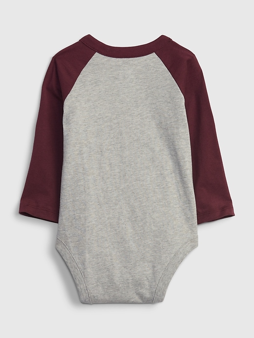 2 of 8 showing, with the color mom of product Baby Organic Cotton Mix and Match Raglan Graphic Bodysuit