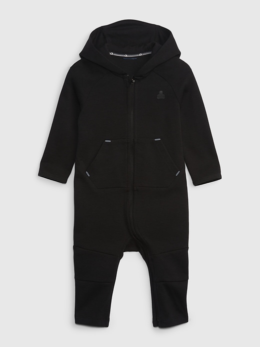 1 of 8 showing, with the color true black of product Baby Fit Tech Zip-Up One-Piece