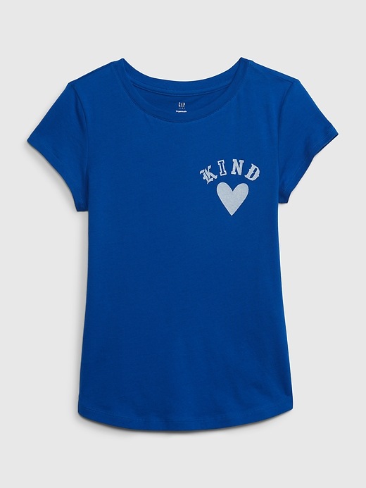 1 of 8 showing, with the color bristol blue of product Kids Organic Cotton Graphic T-Shirt