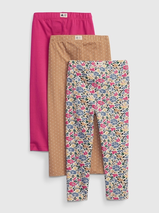 2 of 8 showing, with the color white ditsy floral of product Toddler Mix and Match Leggings (3-Pack)