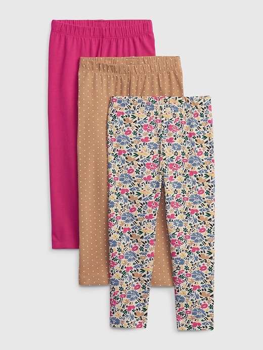 1 of 8 showing, with the color white ditsy floral of product Toddler Mix and Match Leggings (3-Pack)