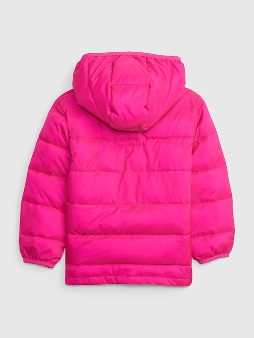 2 of 8 showing, with the color neon impulsive pink of product Toddler 100% Recycled Lightweight Puffer Jacket