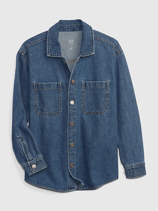 Image number 1 showing, Kids Oversized Denim Shirt Jacket