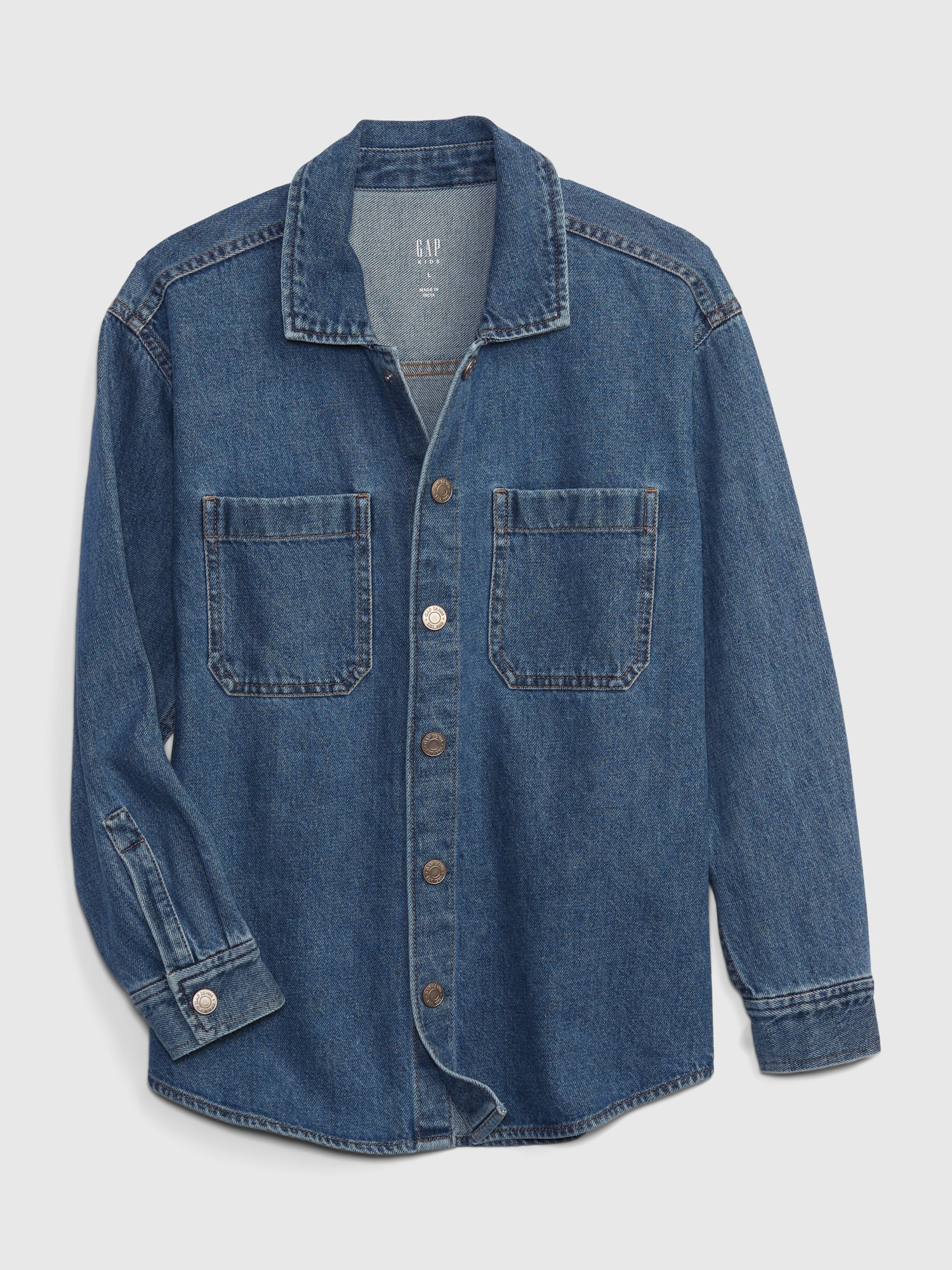 Gap Kids Oversized Denim Shirt Jacket blue. 1