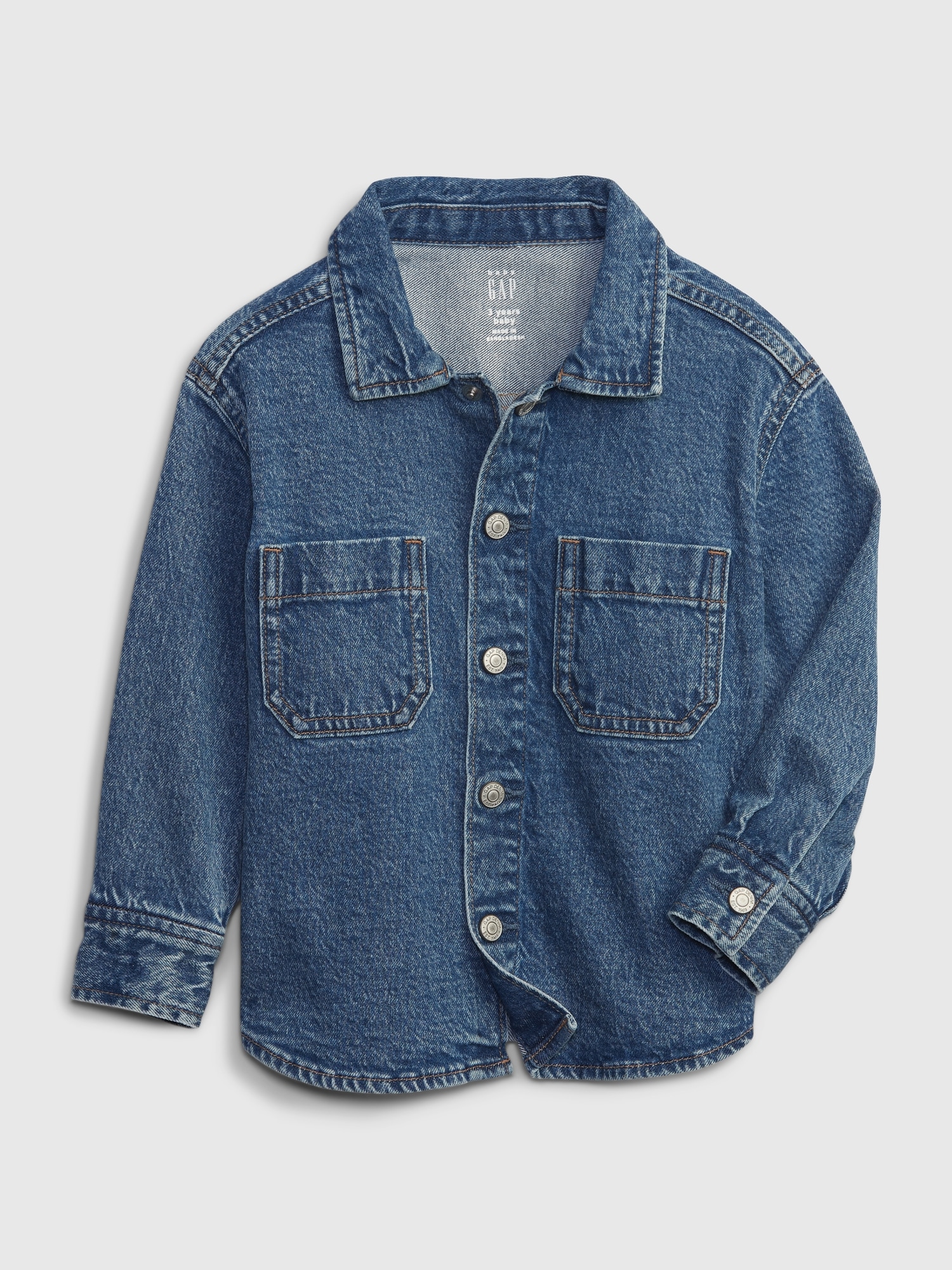 Toddler Oversized Denim Shirt with Washwell | Gap